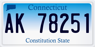 CT license plate AK78251