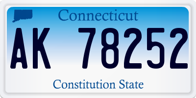 CT license plate AK78252
