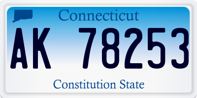 CT license plate AK78253