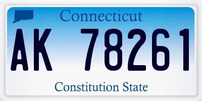 CT license plate AK78261