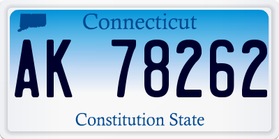 CT license plate AK78262