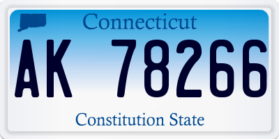 CT license plate AK78266