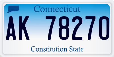 CT license plate AK78270