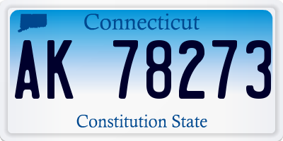 CT license plate AK78273