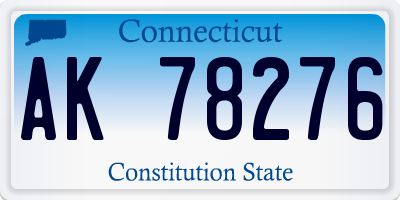 CT license plate AK78276