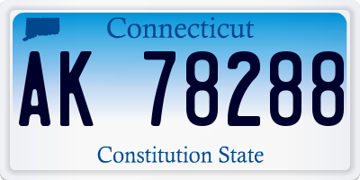 CT license plate AK78288