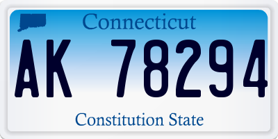 CT license plate AK78294