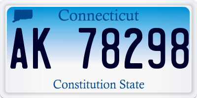 CT license plate AK78298