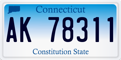 CT license plate AK78311