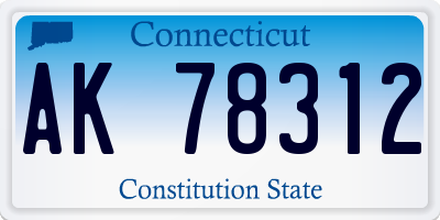 CT license plate AK78312