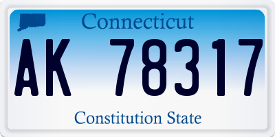 CT license plate AK78317