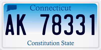 CT license plate AK78331