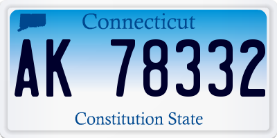 CT license plate AK78332