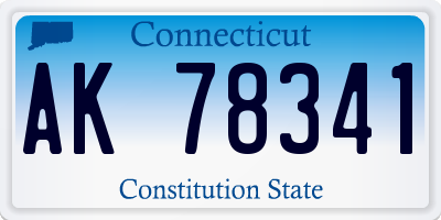 CT license plate AK78341