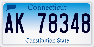CT license plate AK78348