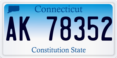 CT license plate AK78352
