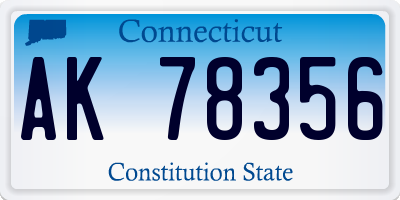 CT license plate AK78356