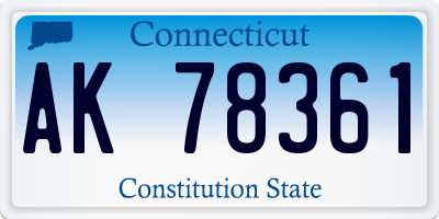 CT license plate AK78361