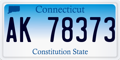 CT license plate AK78373