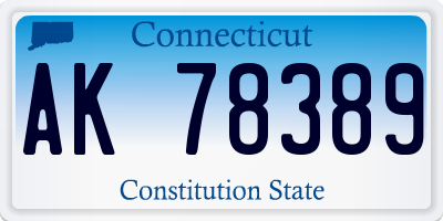 CT license plate AK78389