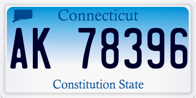 CT license plate AK78396