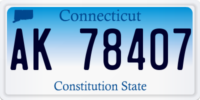 CT license plate AK78407