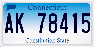 CT license plate AK78415