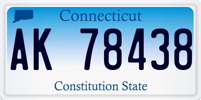 CT license plate AK78438