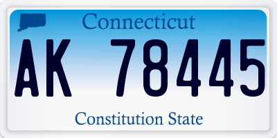 CT license plate AK78445