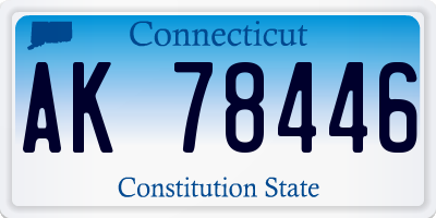 CT license plate AK78446
