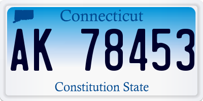 CT license plate AK78453
