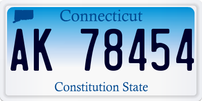 CT license plate AK78454