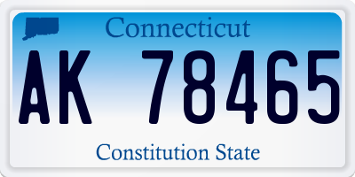 CT license plate AK78465