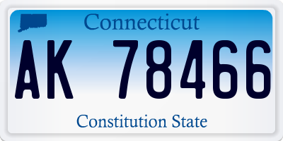 CT license plate AK78466