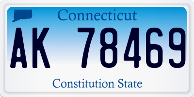 CT license plate AK78469