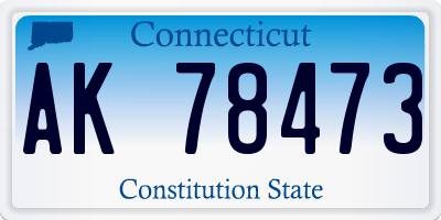 CT license plate AK78473