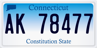 CT license plate AK78477
