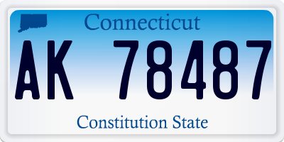 CT license plate AK78487