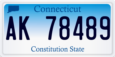 CT license plate AK78489