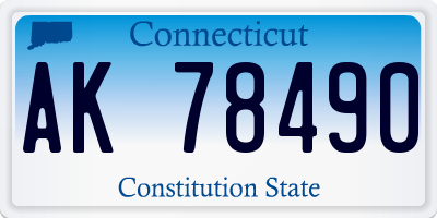 CT license plate AK78490