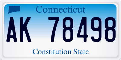 CT license plate AK78498