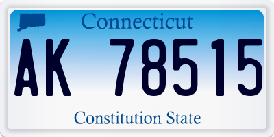 CT license plate AK78515