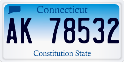 CT license plate AK78532