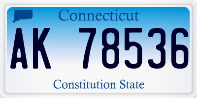 CT license plate AK78536
