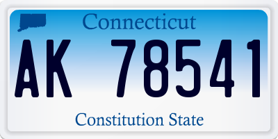 CT license plate AK78541