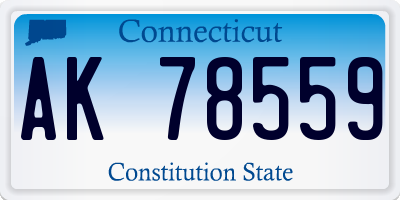 CT license plate AK78559