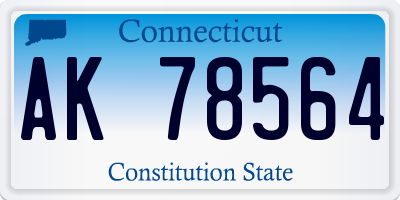 CT license plate AK78564