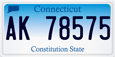 CT license plate AK78575