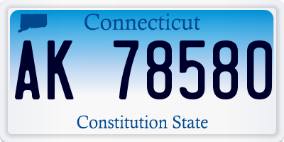 CT license plate AK78580