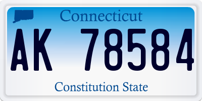 CT license plate AK78584